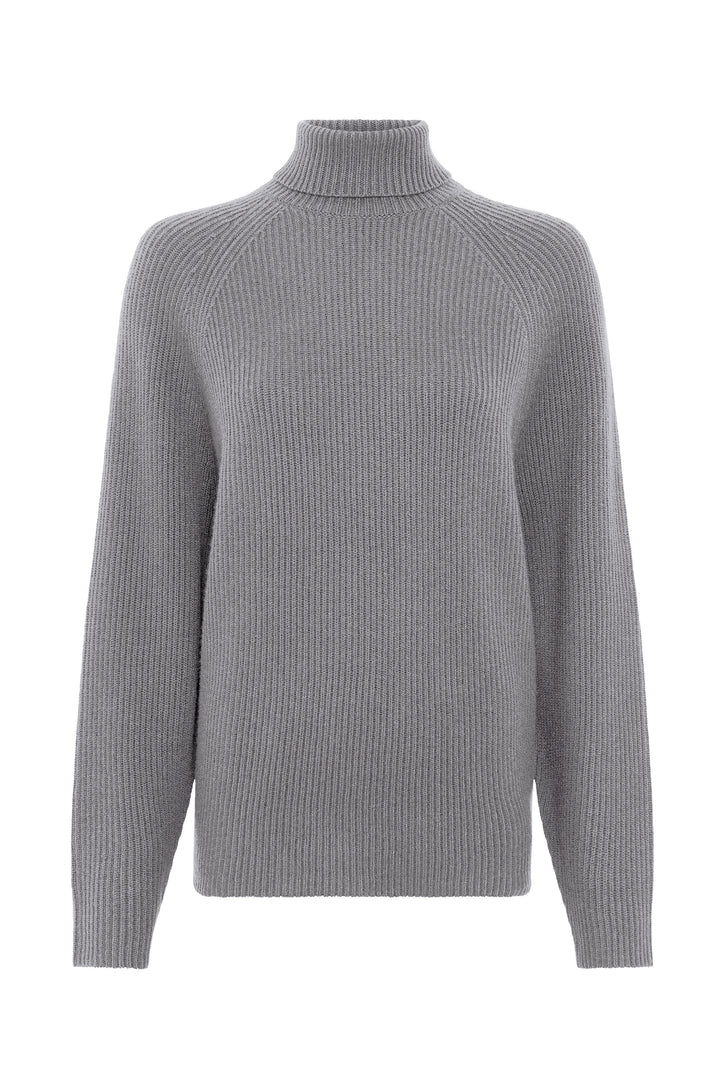 Wigman Knit Turtleneck in Smoke Cashmere
