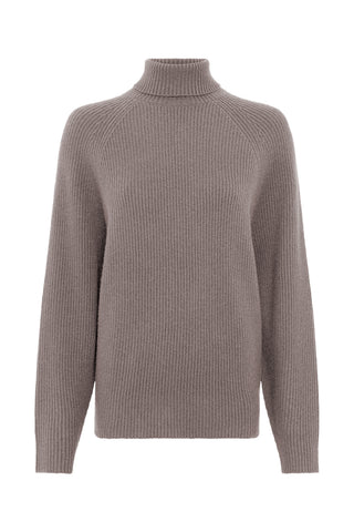 Wigman Knit Turtleneck in Walnut Cashmere