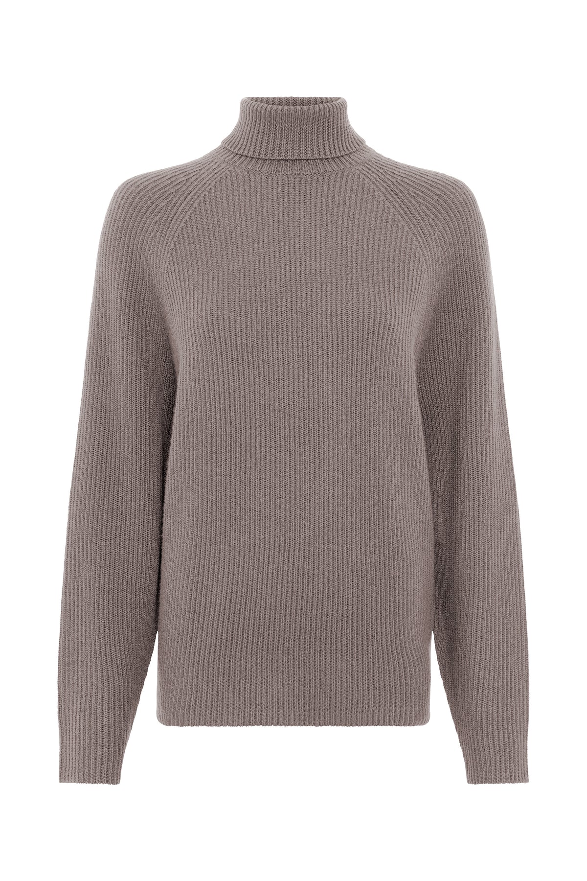 Wigman Knit Turtleneck Sweater in Walnut Cashmere