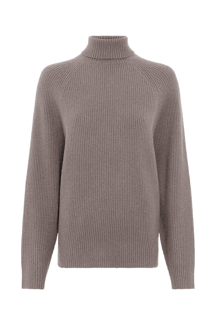 Wigman Knit Turtleneck in Walnut Cashmere