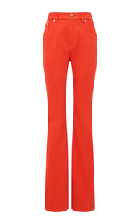 Willa Long Bootcut Jean in Antelope Orange Recycled Cotton Denim