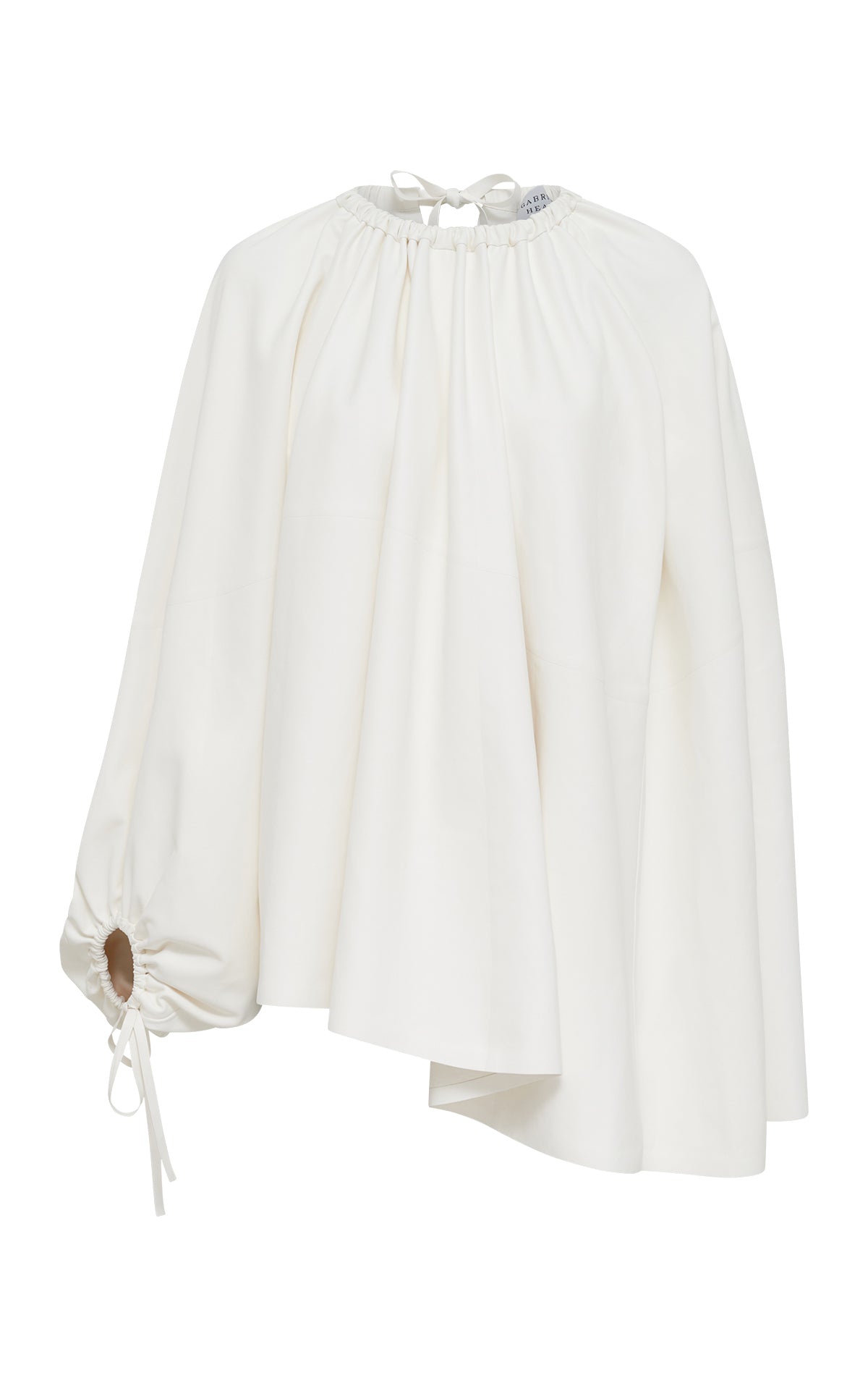 Wilmer Pleated Top In Ivory Soft Leather