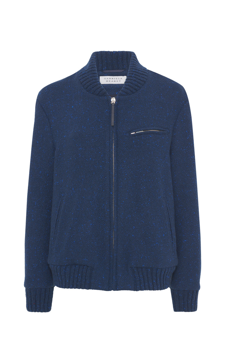 Winslow Bomber in Electric Navy Cashmere