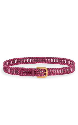 Fuchsia Braided Leather Sam Belt - Full View | Gabriela Hearst