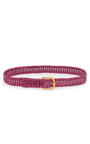 Sam Braided Belt in Fuchsia Multi Leather