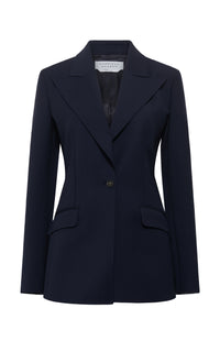 Leiva Blazer in Dark Navy Sportswear Wool