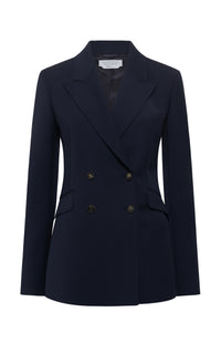 Angela Blazer in Dark Navy Sportswear Wool