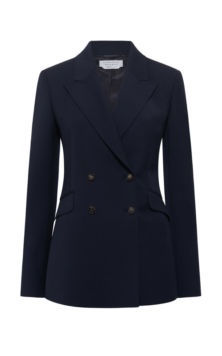 Stephanie Blazer in Dark Navy Sportswear Wool