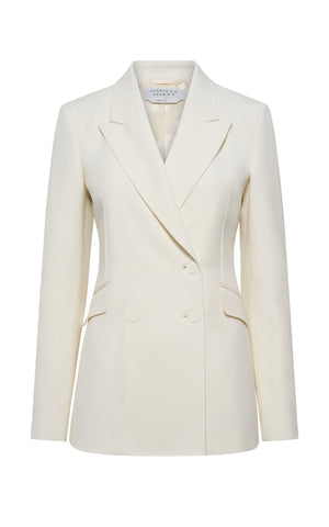 Stephanie Blazer in Ivory Sportswear Wool