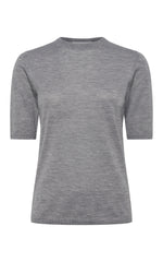 Brunner Knit T-Shirt in Heather Grey Cashmere Silk – Gabriela Hearst