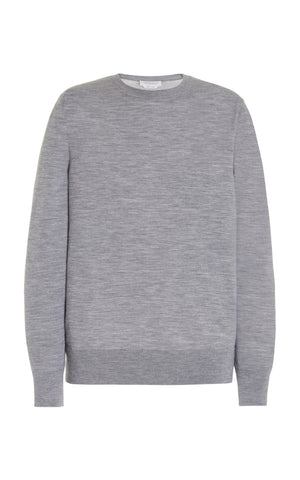 Palco Knit Crewneck in Heather Grey Merino Wool