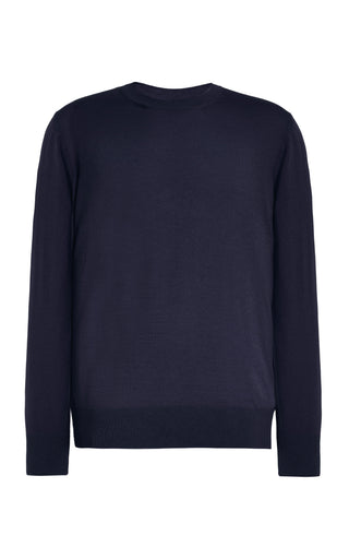 Palco Knit Sweater in Navy Merino Wool