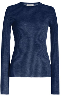 Browning Knit Sweater in Electric Navy Cashmere Silk