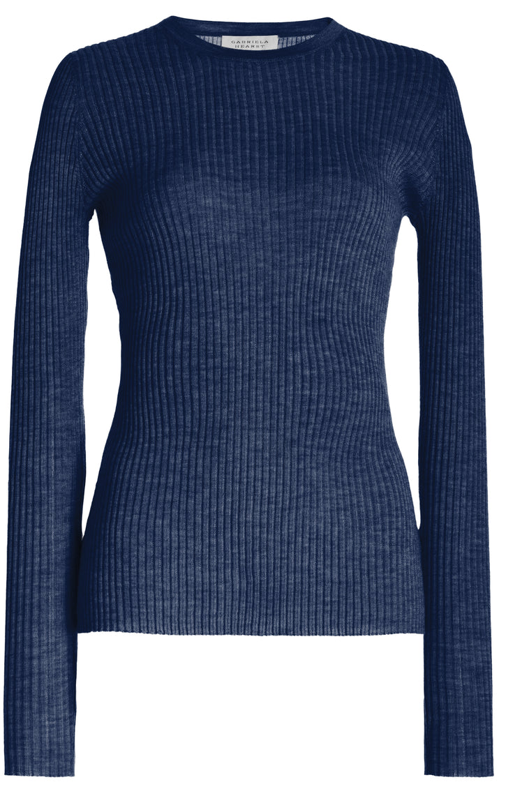 Browning Knit Sweater in Electric Navy Cashmere Silk