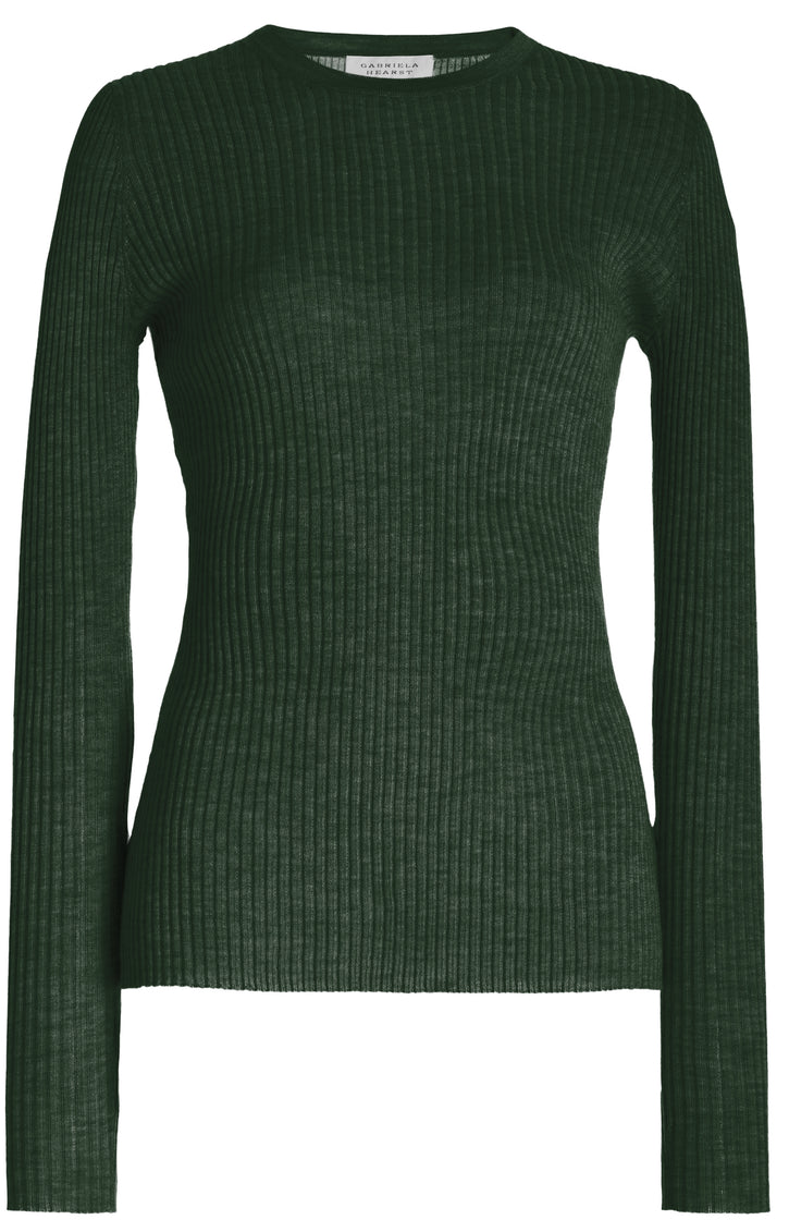 Browning Knit Sweater in English Green Cashmere Silk