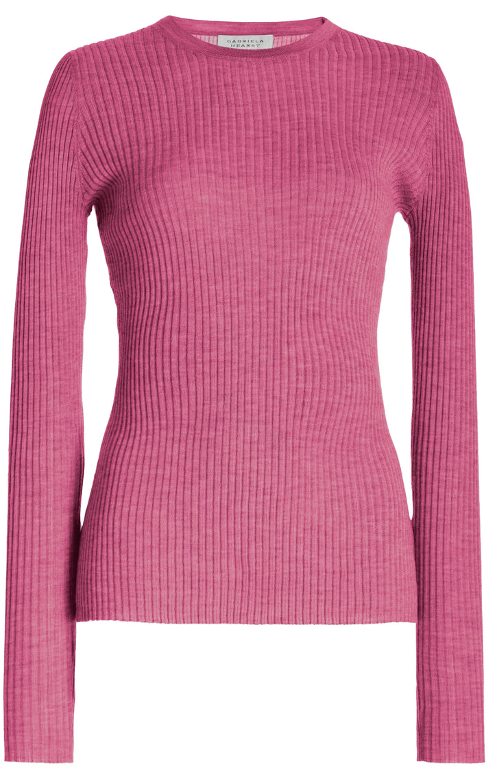 Browning Knit Sweater in Fuchsia Cashmere Silk