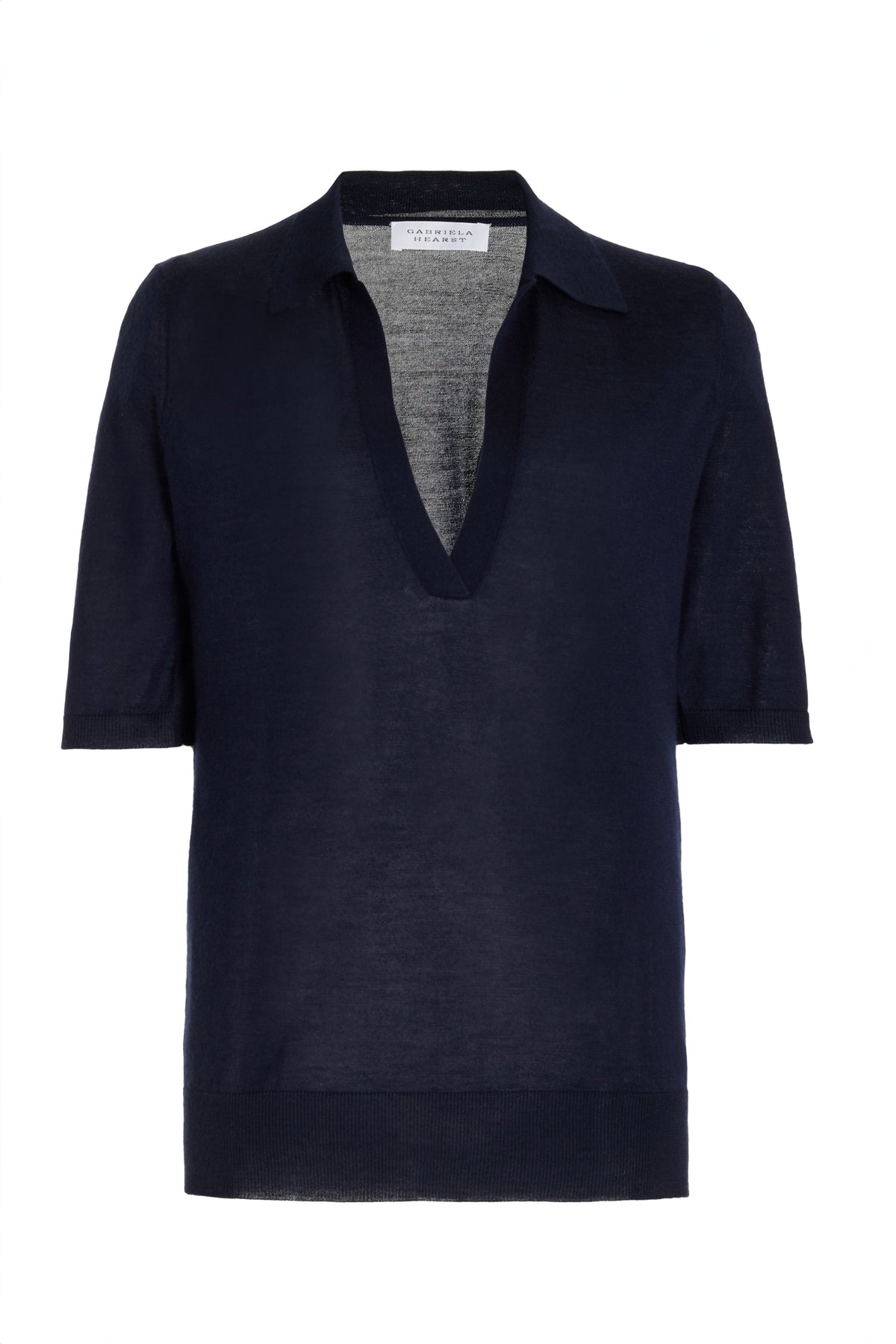 Frank Knit Polo in Dark Navy Silk Cashmere