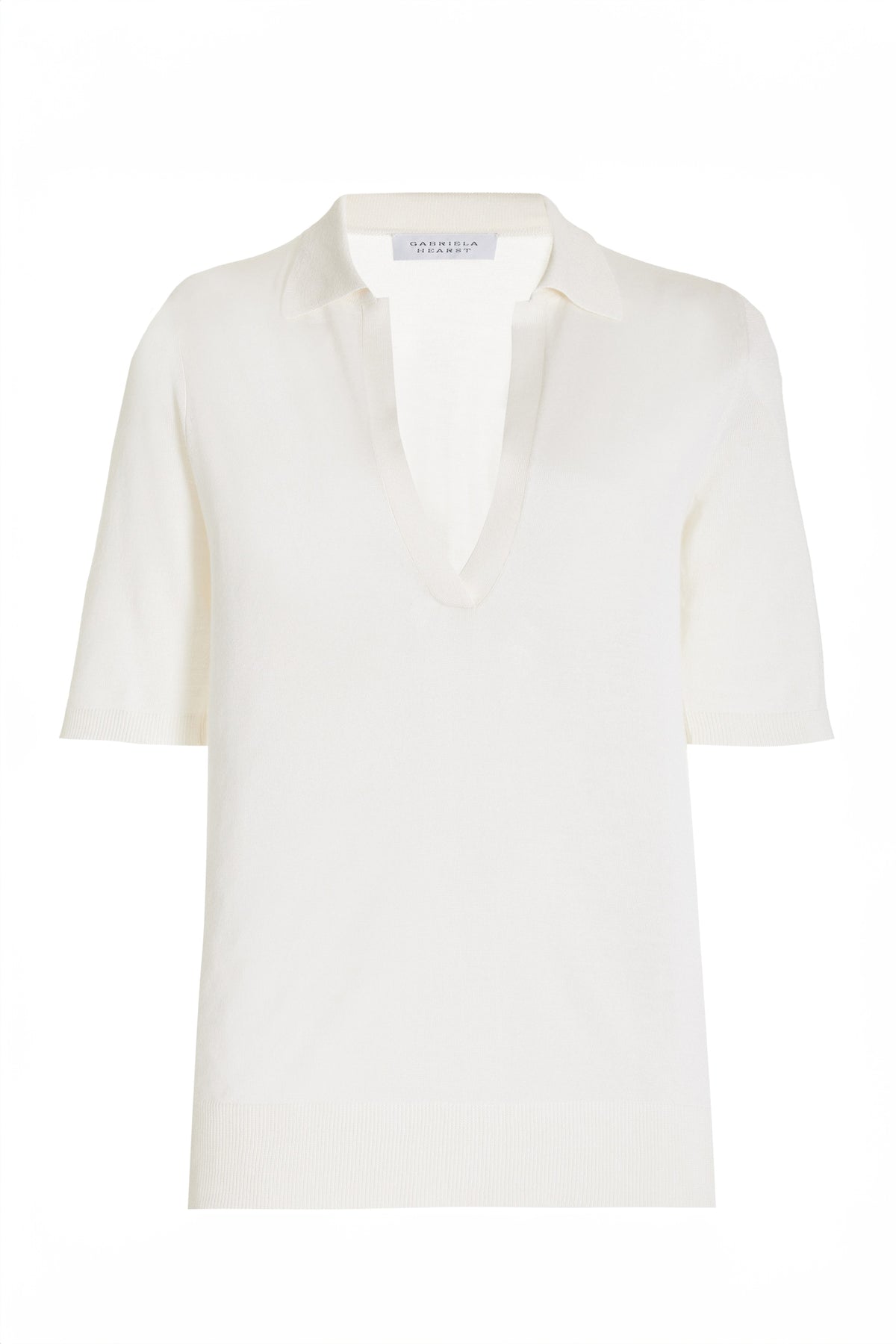 Frank Knit Polo in Ivory Silk Cashmere