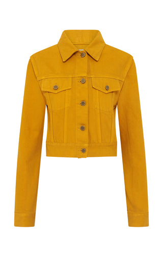 Golden Birch Recycled Cotton Denim Bronte Jacket - Front View | Gabriela Hearst