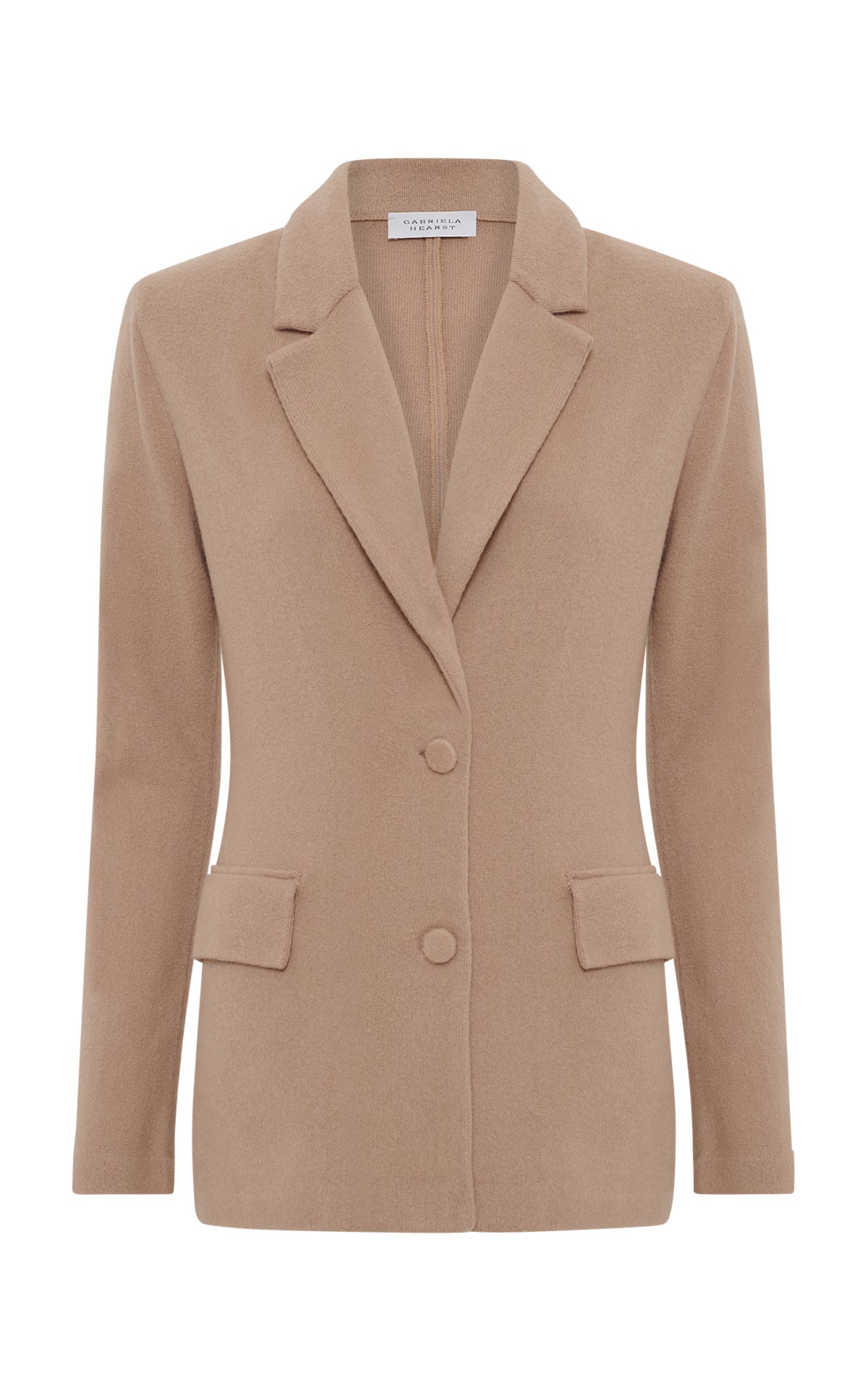 Zander Knit Jacket in Camel Brushed Cashmere