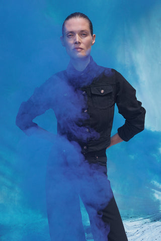 Black Adira Denim Jacket - Editorial Styling | Gabriela Hearst
