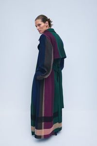 Lyra Trench Coat in Multi Cashmere