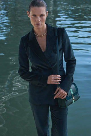 Green Corduroy Vesta Suit Styled Look - Complete Ensemble | Gabriela Hearst