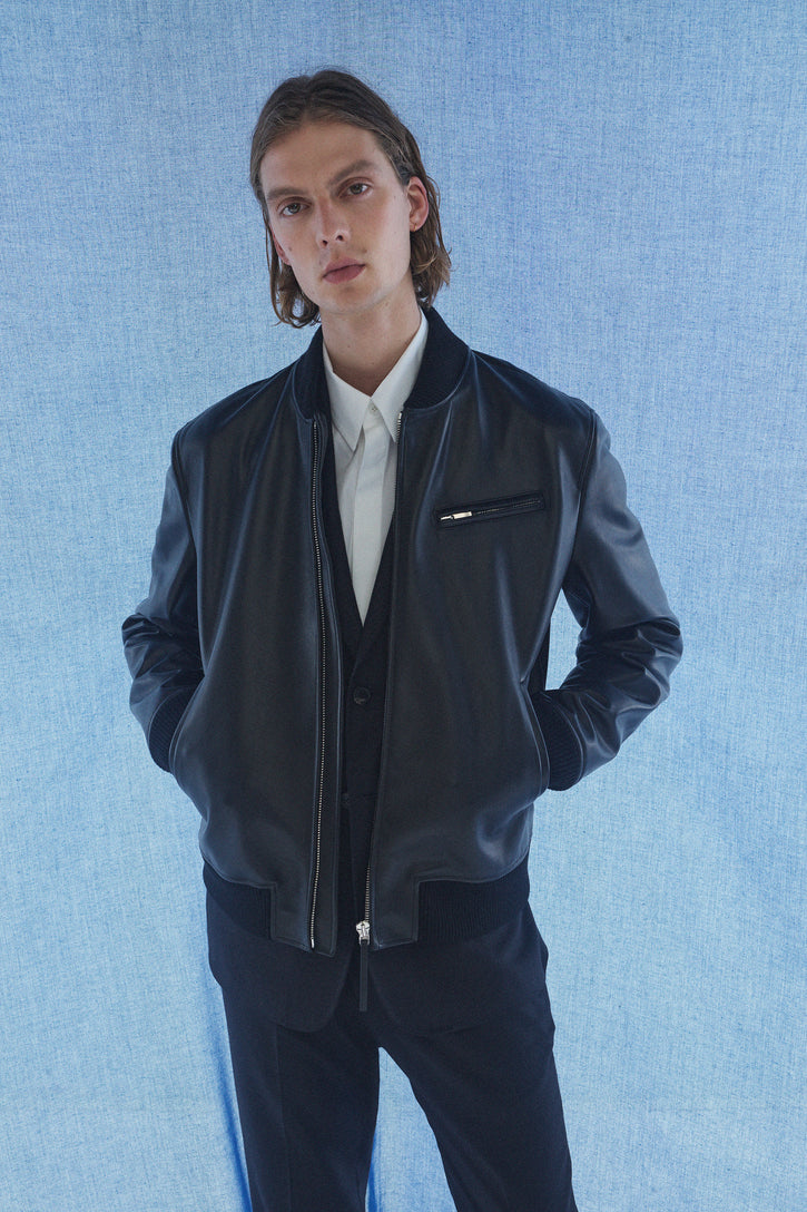 Gregory Bomber in Black Leather