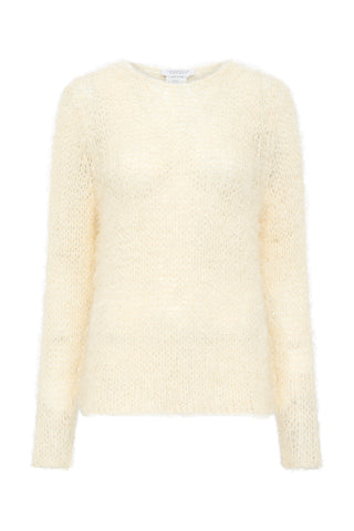 Zoharin Knit Sweater in Off White Silk Cashmere
