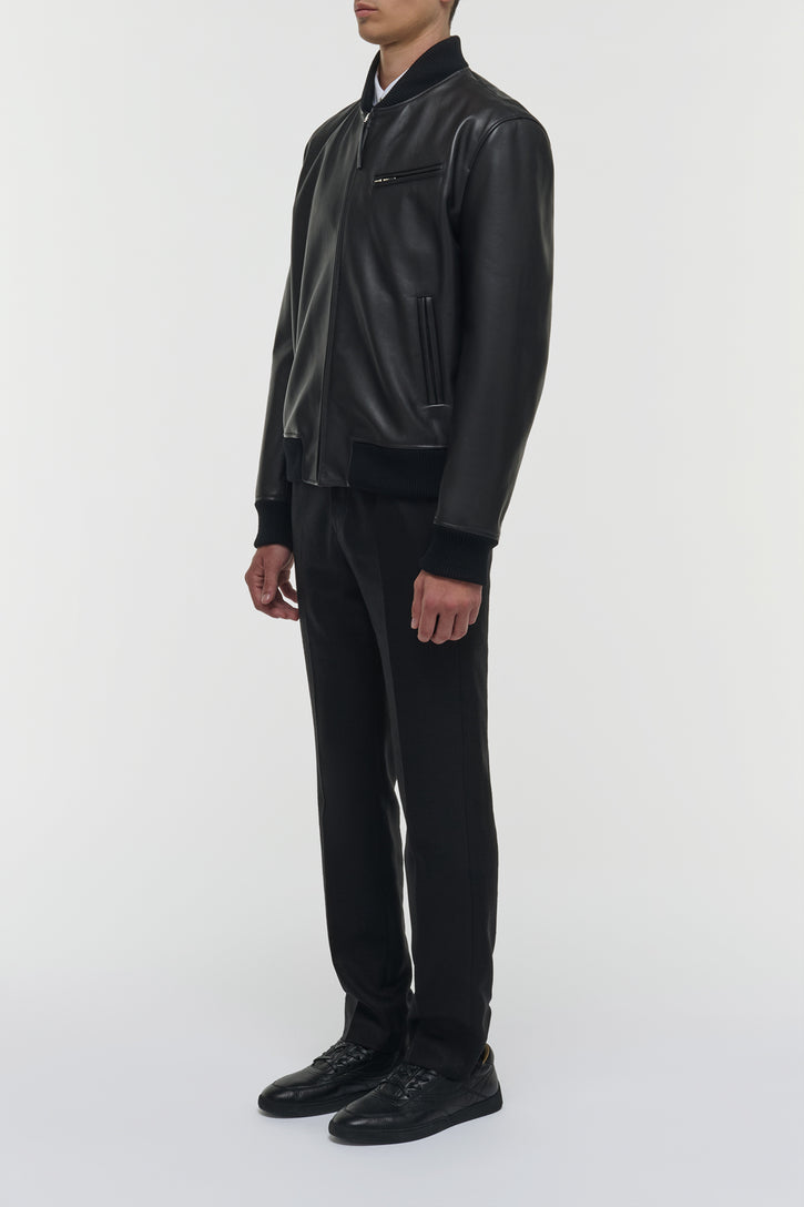 Gregory Bomber in Black Leather