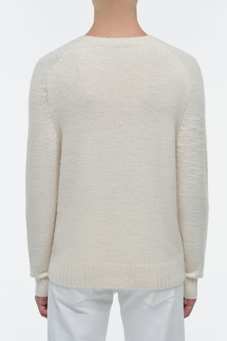 Ivory Cashmere Norwich Knit Sweater - Back View On Model | Gabriela Hearst
