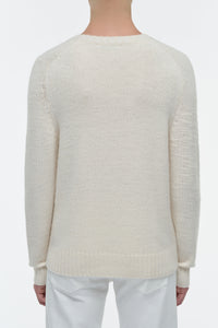 Norwich Knit Sweater in Ivory Cashmere