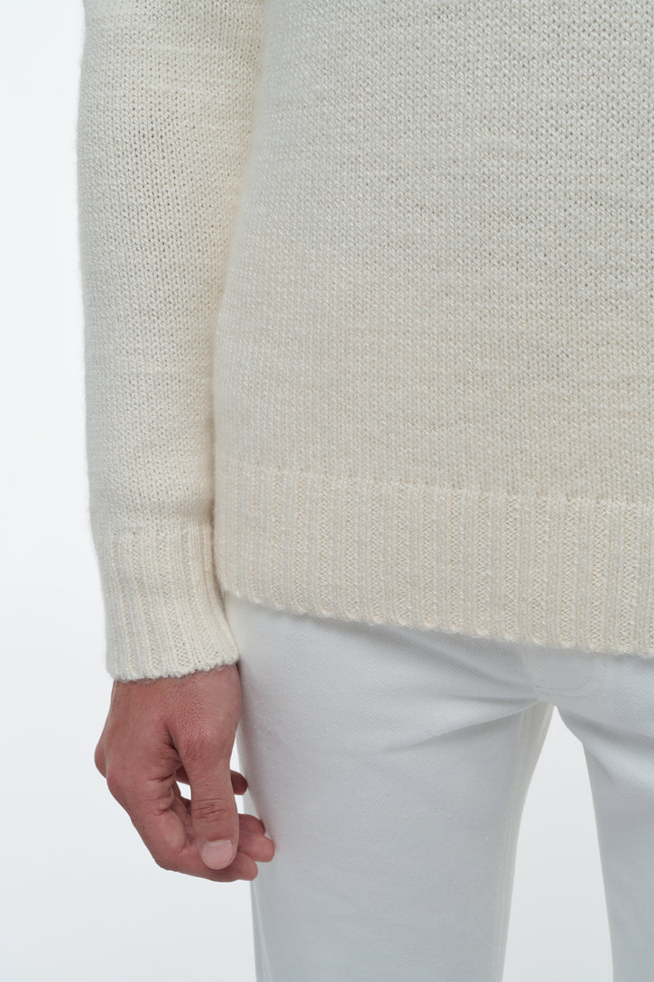 Norwich Knit Sweater in Ivory Cashmere