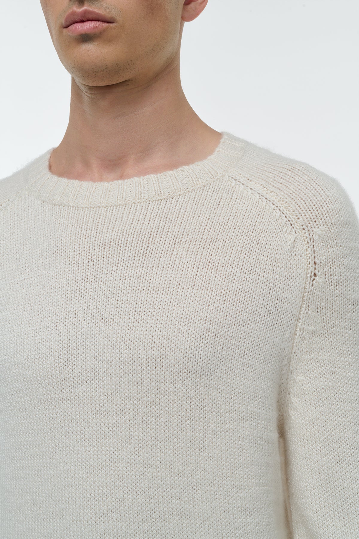 Norwich Knit Sweater in Ivory Cashmere