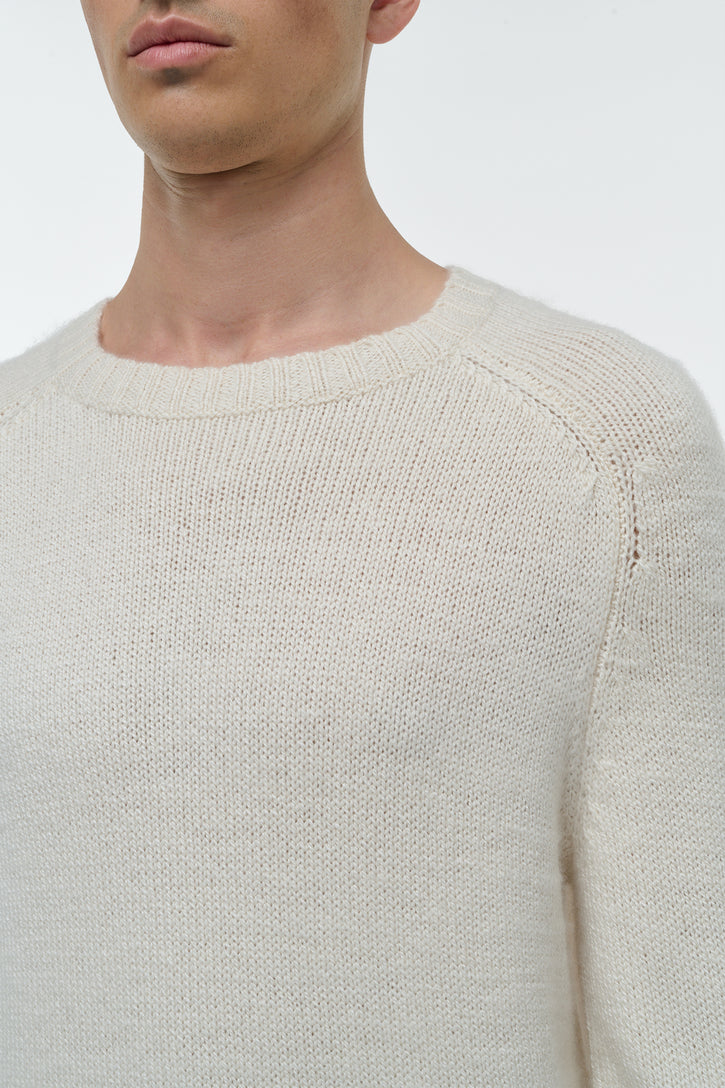 Norwich Knit Sweater in Ivory Cashmere