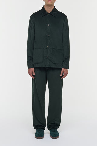 English Green Corduroy Javier Chore Jacket - Full Body Front View | Gabriela Hearst