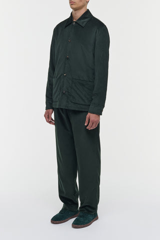 English Green Cotton Corduroy Chore Jacket - Side Profile View | Gabriela Hearst