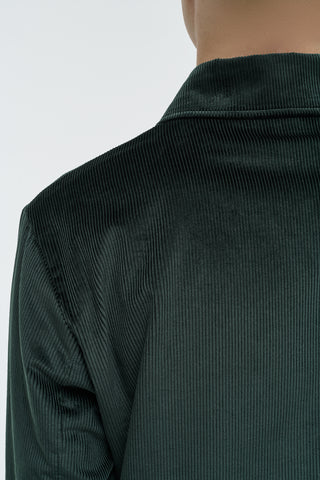 English Green Cotton Corduroy - Collar Detail View | Gabriela Hearst