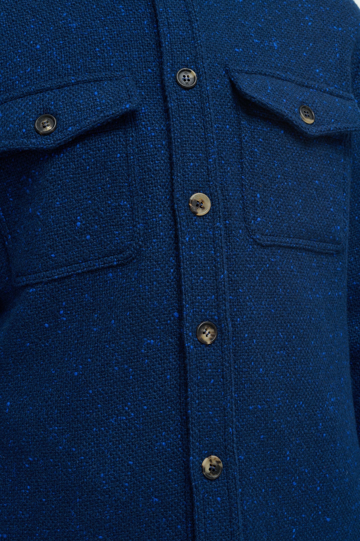 Lucas Overshirt in Electric Navy Speckled Cashmere