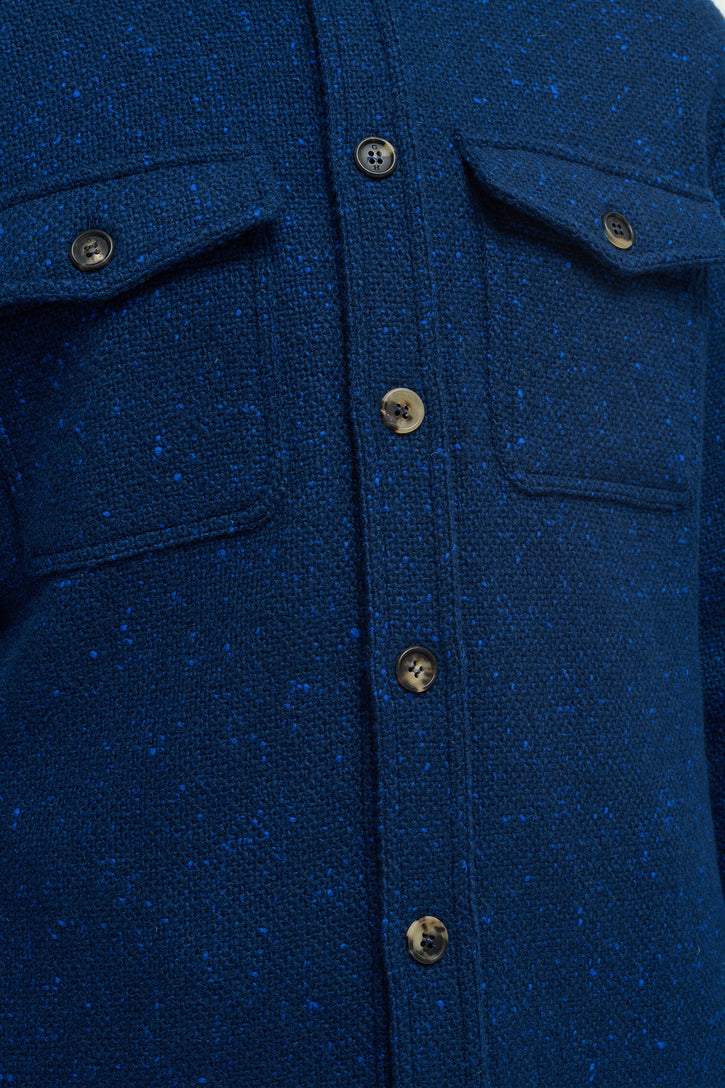 Lucas Overshirt in Electric Navy Speckled Cashmere
