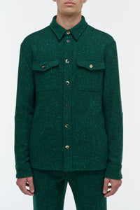 Lucas Overshirt in English Green Speckled Cashmere