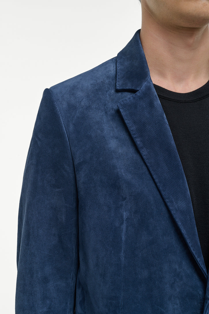 Irving Jacket in Electric Navy Suede Corduroy
