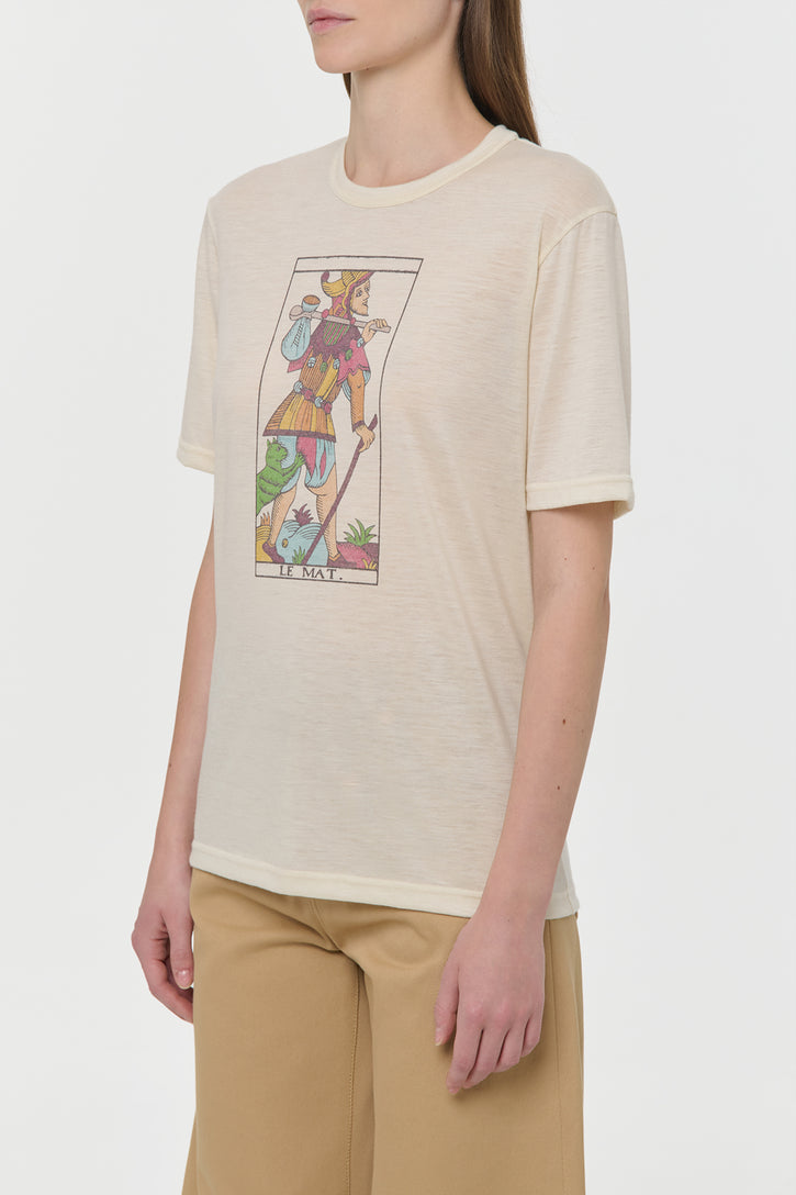 Sayara T-Shirt In Fool Multi Printed Cashmere Jersey