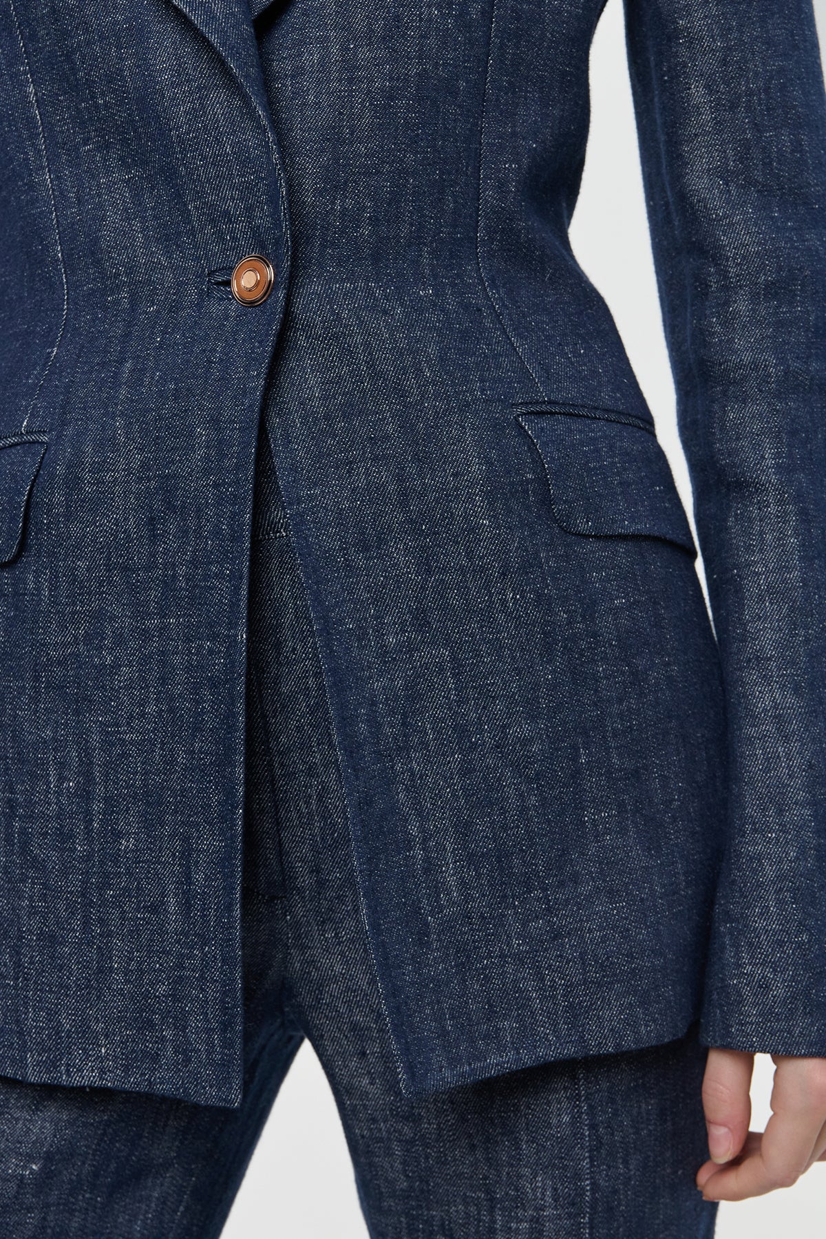 Rhein Flare Pant in Stone Washed Linen Denim