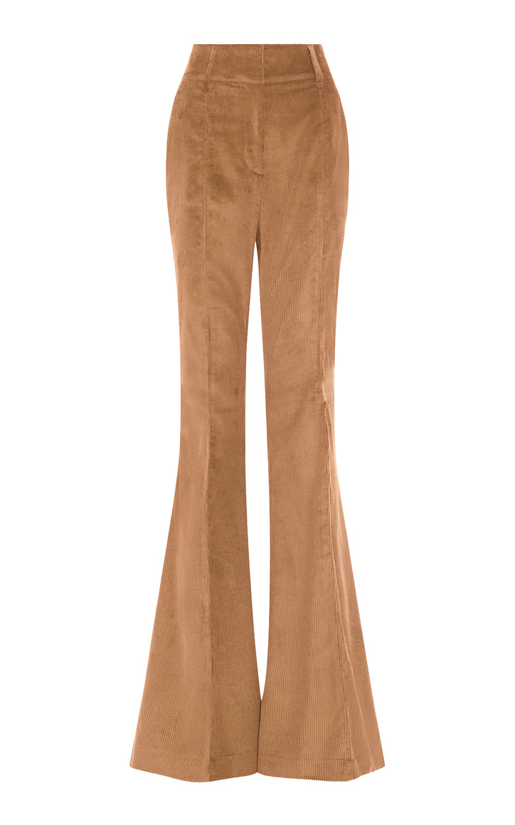 Ianthe Flare Pant in Camel Sea Island Cotton Corduroy