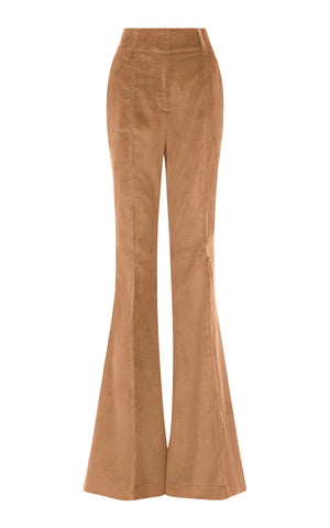 Ianthe Flare Pant in Camel Sea Island Cotton Corduroy