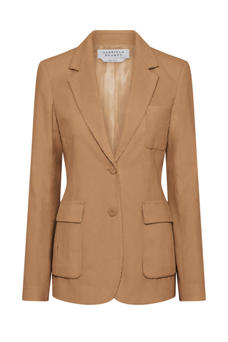 Louisa Blazer in Camel Sea island Cotton Corduroy