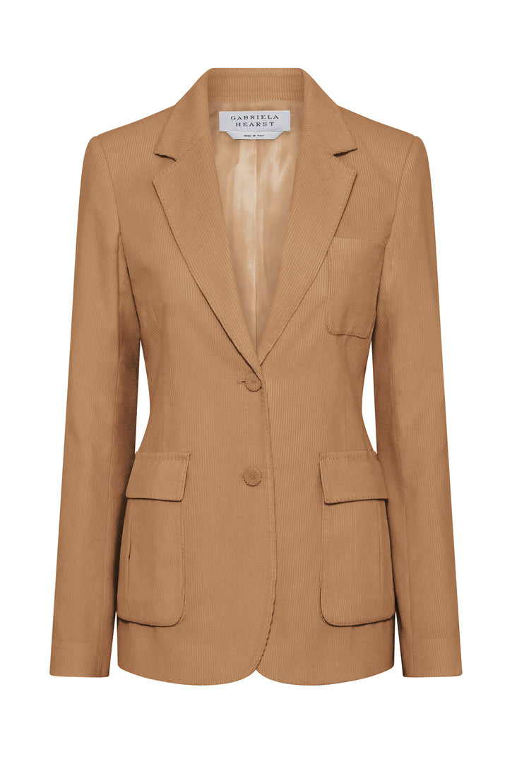 Louisa Blazer in Camel Sea island Cotton Corduroy