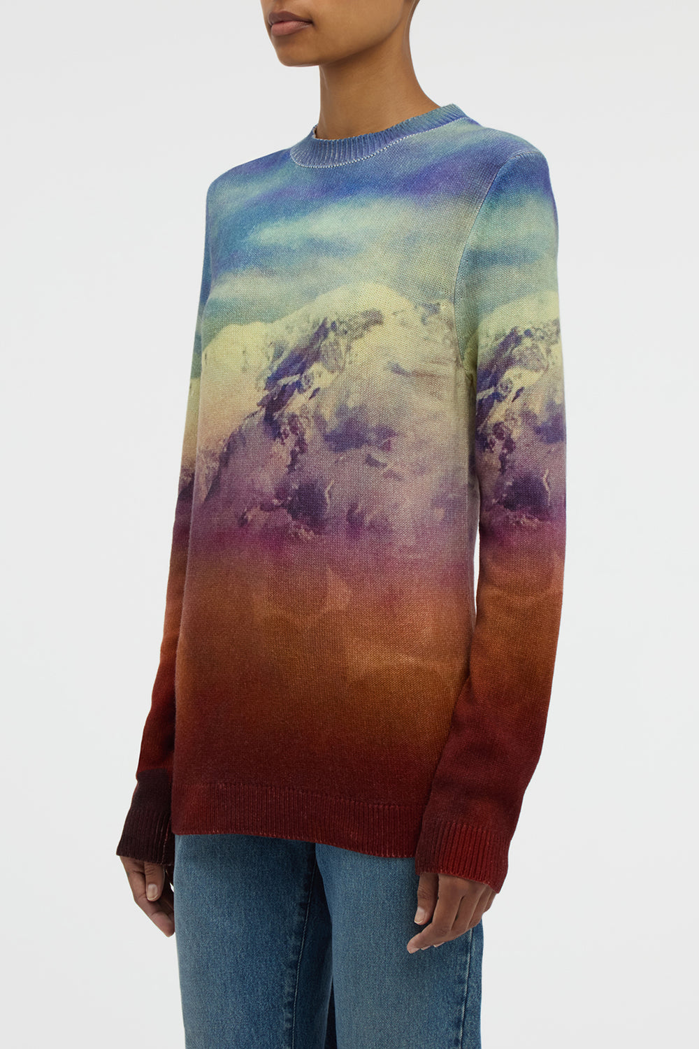 Sael Knit Crewneck Sweater in Mountain Cashmere