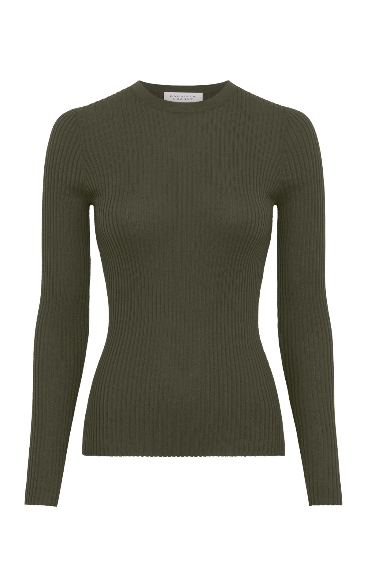 Browning Knit Crewneck Sweater in Olive Cashmere Silk